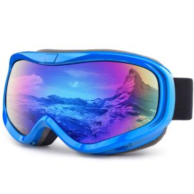 Snowledge Ski Goggles-Snow Snowboard Goggles OTG for Men Women Adult, Anti Fog 100% UV Protection (Color: HB-03 Blue Frame Blue Lens)