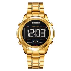 Men's Watch Multifunctional Waterproof Luminous Electronic (Option: Gold Shell Black Machine)